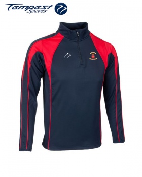 Hampshire Navy Red Half Zip Top